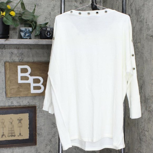 NWT Antthony Womens Plus Size Dolman Sleeve Pullover Sweater 1X Ivory - Picture 3 of 7
